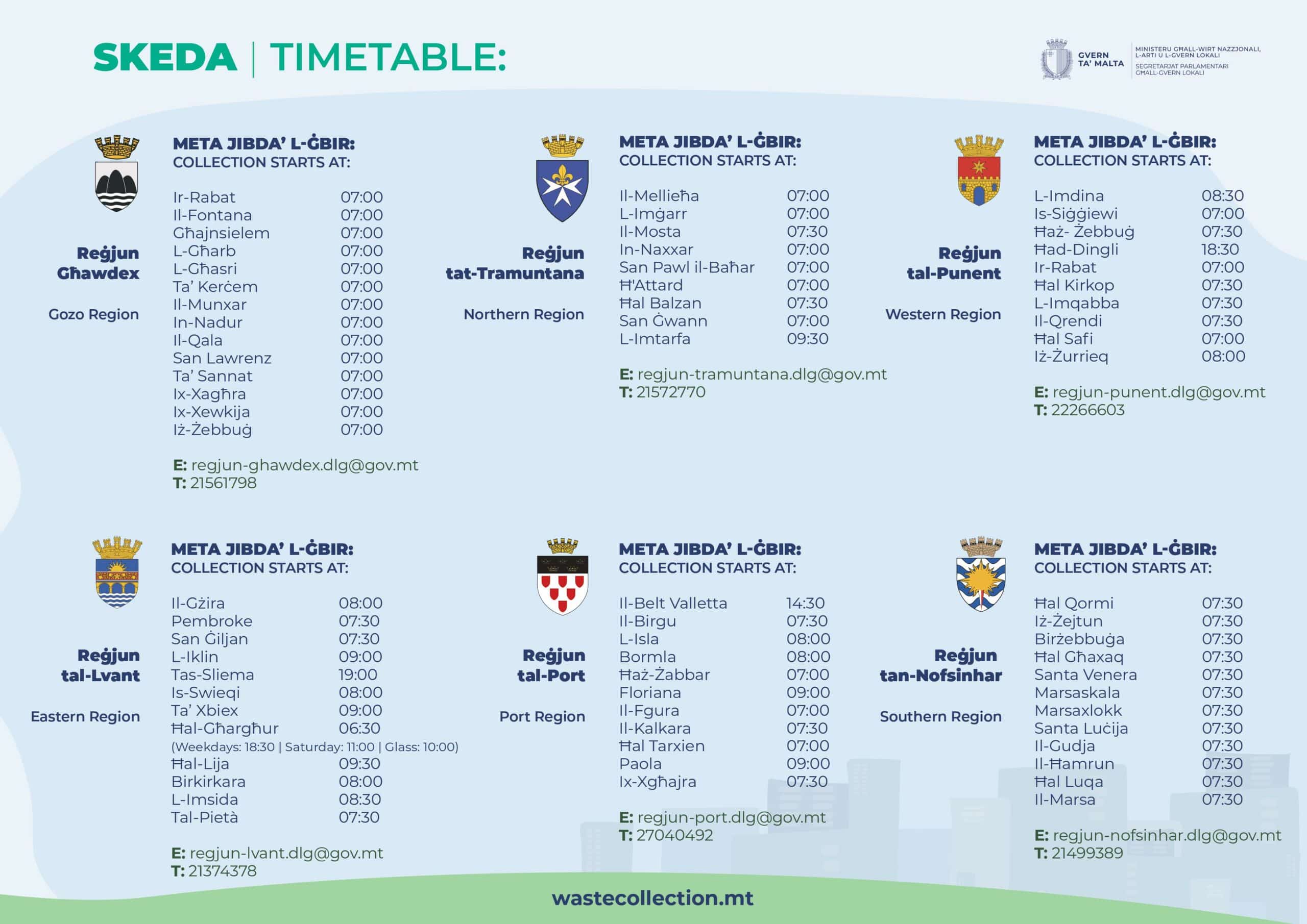 waste collection schedule