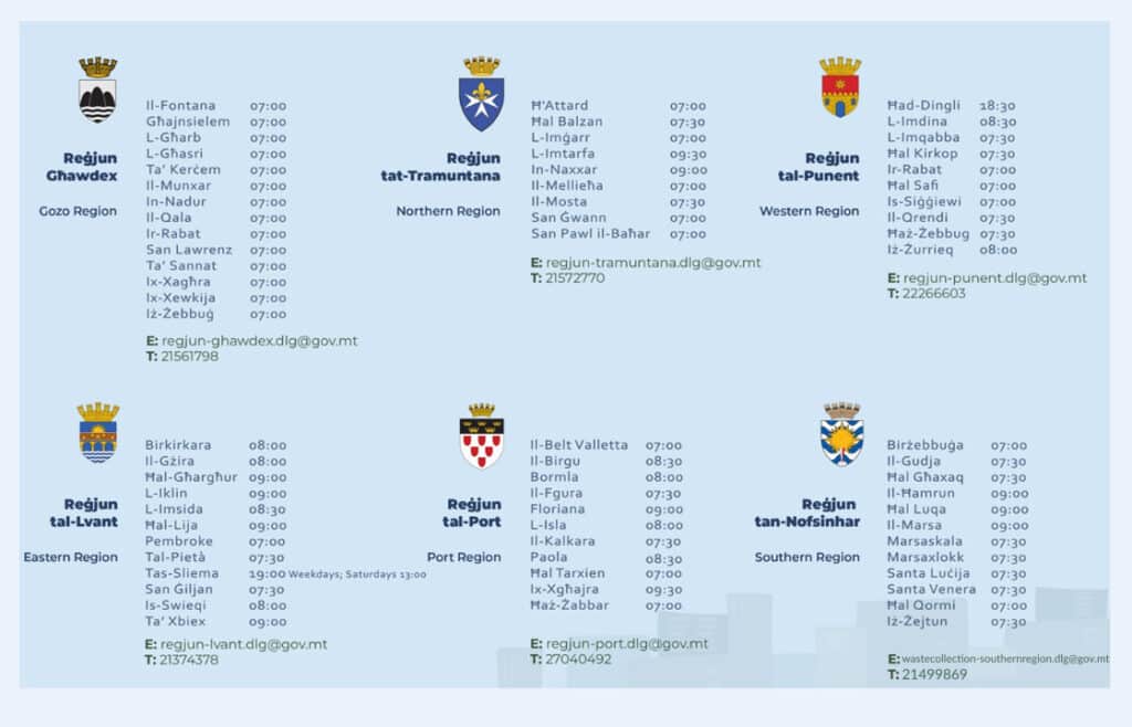 waste schedule